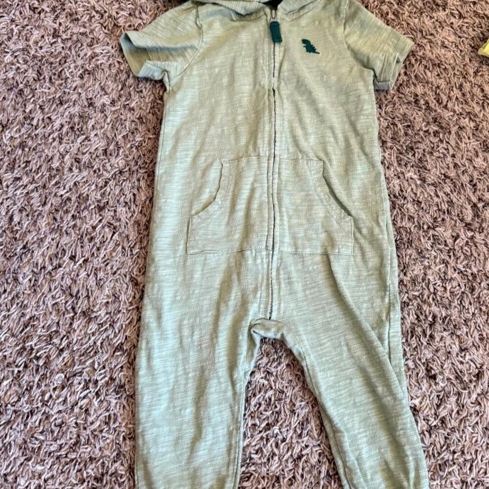 Carter-s Men's Green and Blue Playsuit-romper